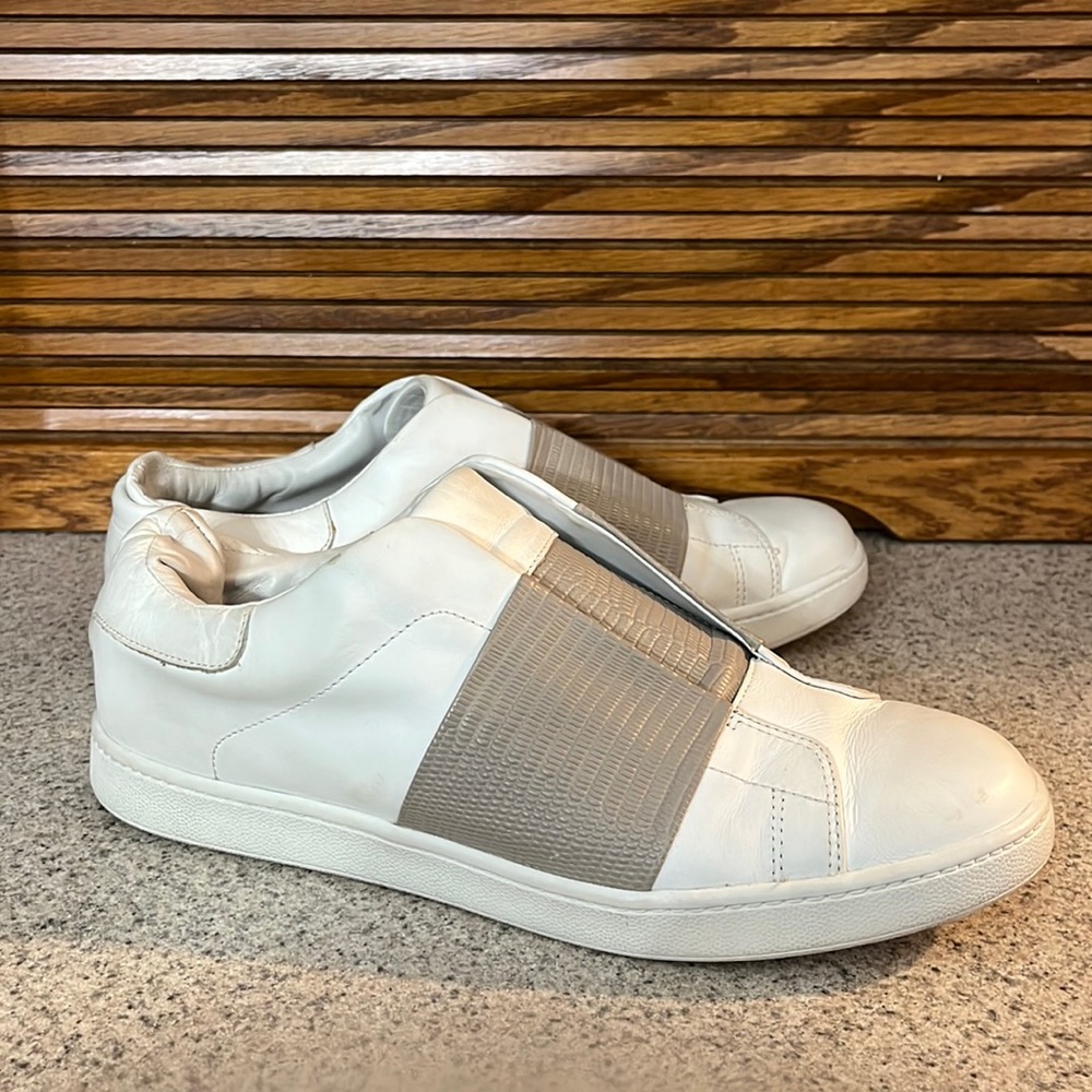 Vince Vista Leather Slip-On Lizard Sneakers Size 8 8M